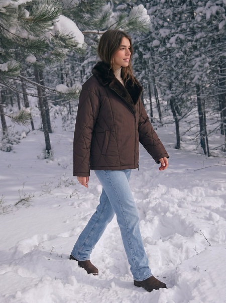 Куртка женская зимняя LAWINTER, коричневая, модель 86759