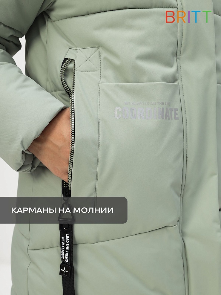 Куртка для девочки зимняя BRITT, мята, модель 63832
