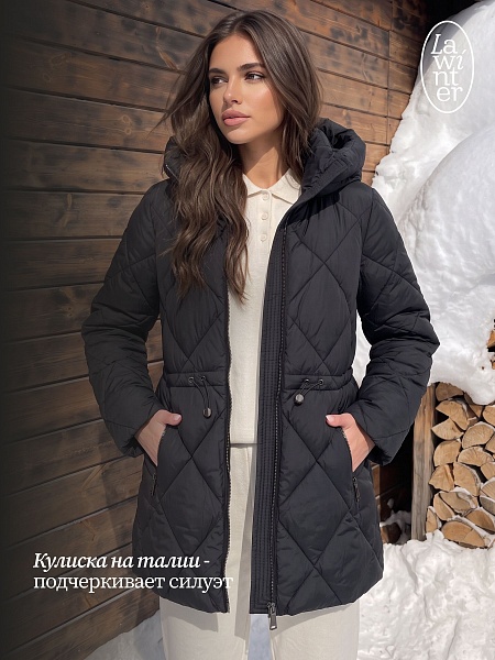 Куртка женская зимняя LAWINTER, черная, модель 86524