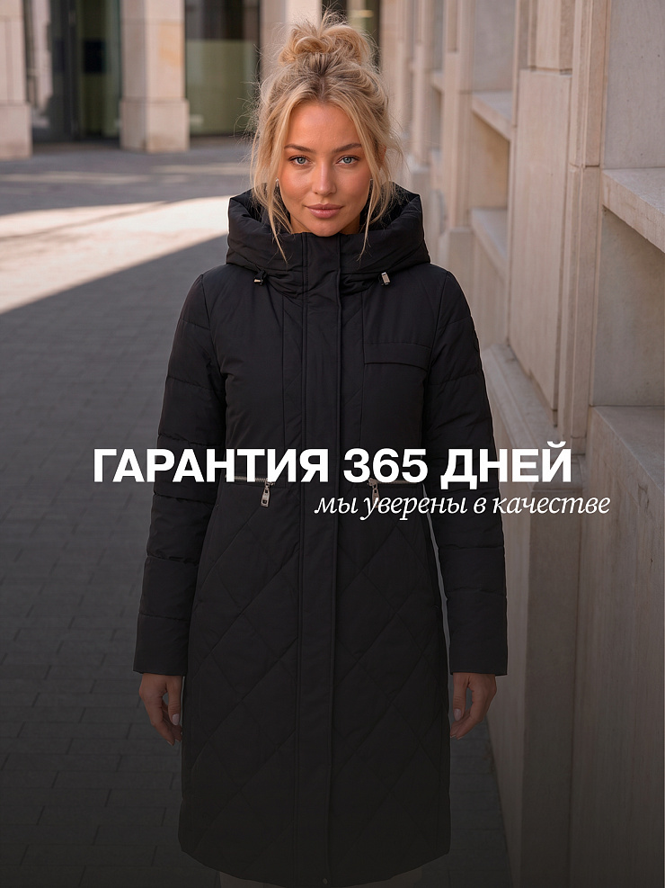 Пальто женское демисезонное LAWINTER, черное, модель 83462