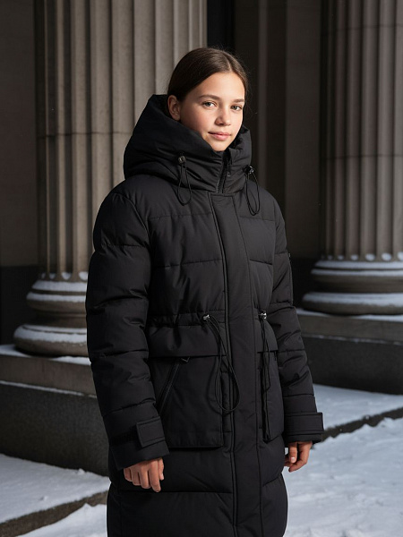 Куртка для девочки зимняя BRITT, черная, модель 65640