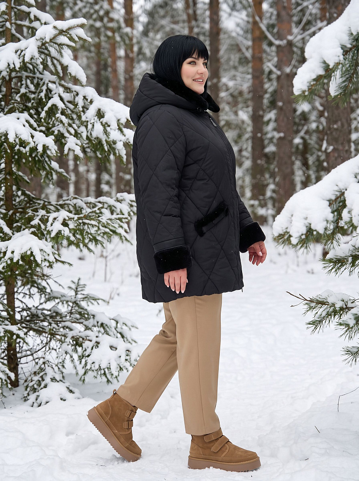 Куртка женская зимняя LAWINTER, черная, модель 8535