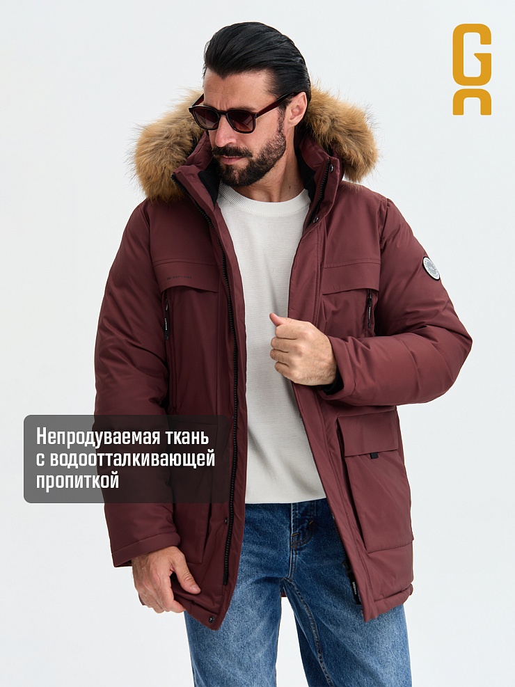 Куртка мужская зимняя GRIZMAN, темно-бордовая, модель 73837