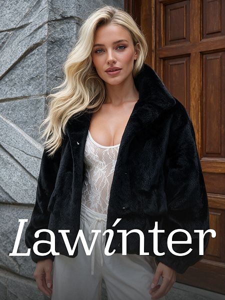 Шуба женская зимняя LAWINTER, черная, модель 56417