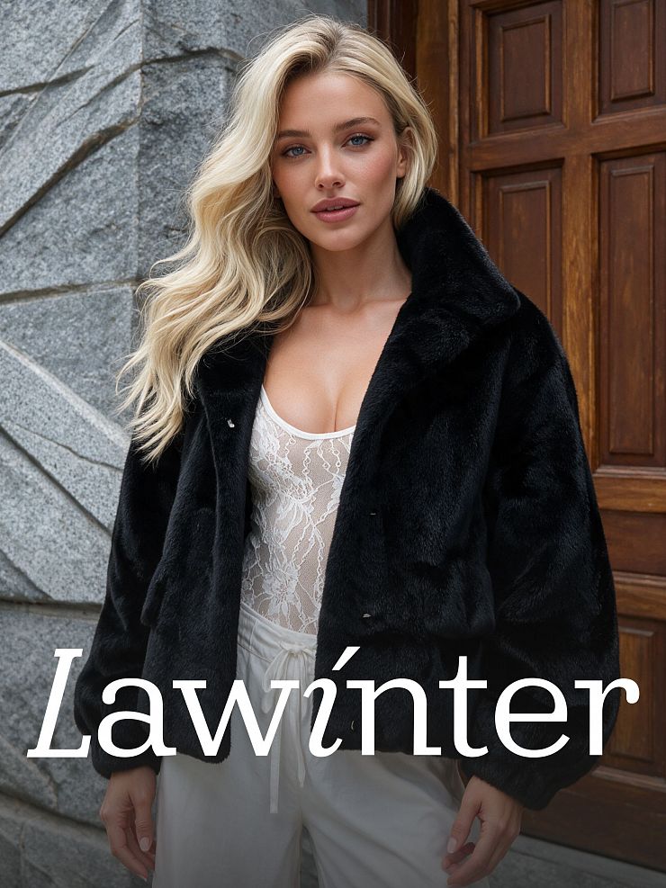 Шуба женская зимняя LAWINTER, черная, модель 56417