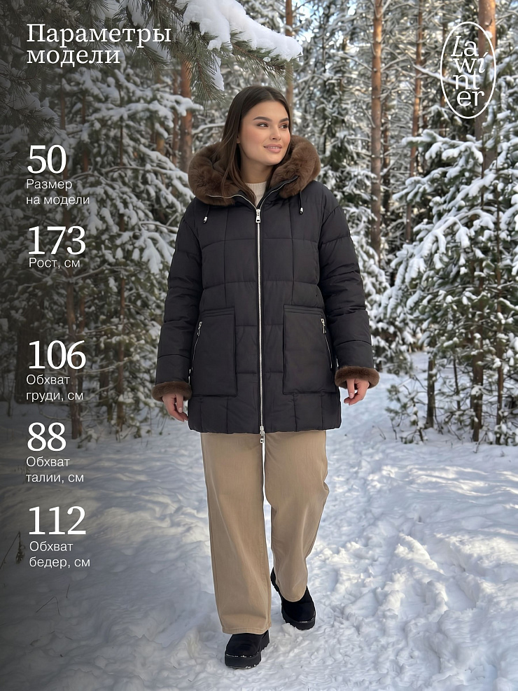 Куртка женская зимняя LAWINTER, черная, модель 85883