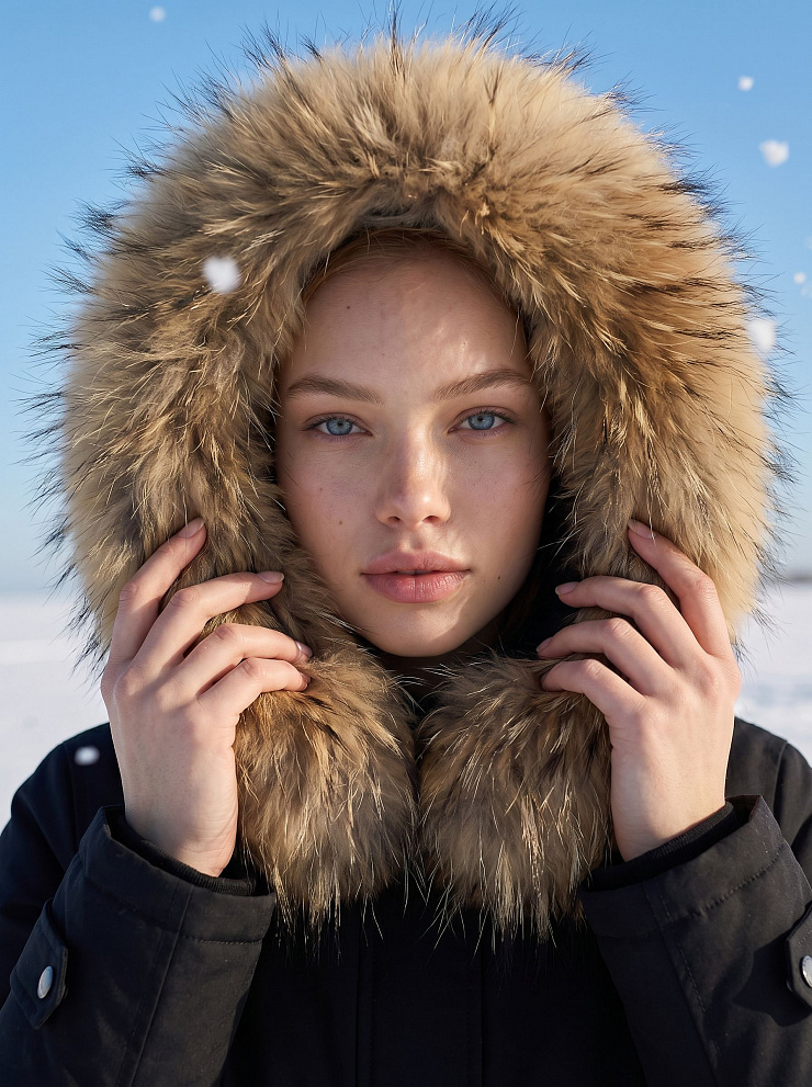 Парка женская зимняя LAWINTER, черная, модель 83726
