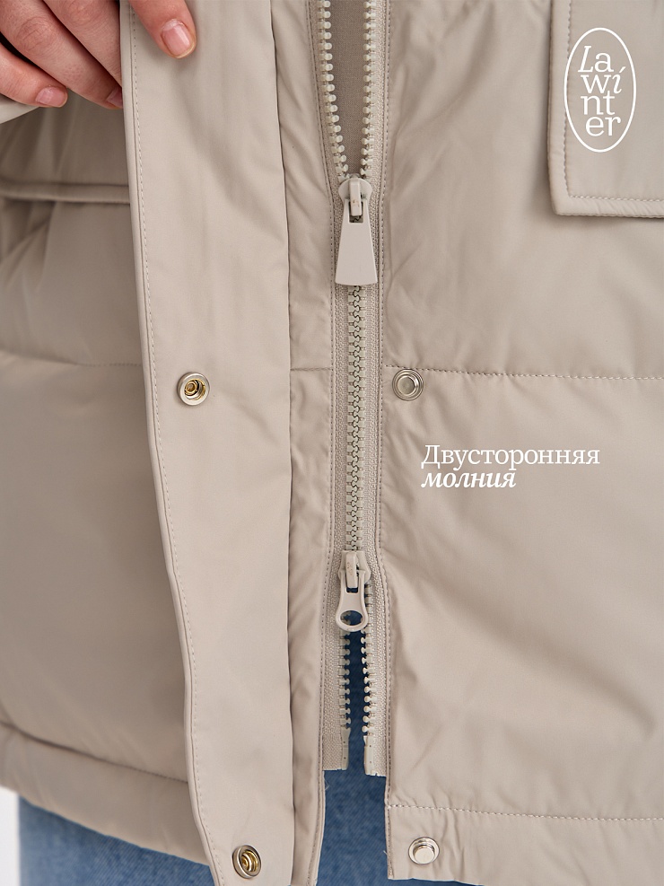 Куртка женская демисезонная LAWINTER, бежевая, модель 84623