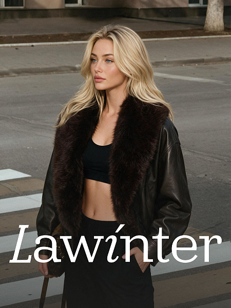 Куртка женская демисезонная LAWINTER, коричневая, модель 2651