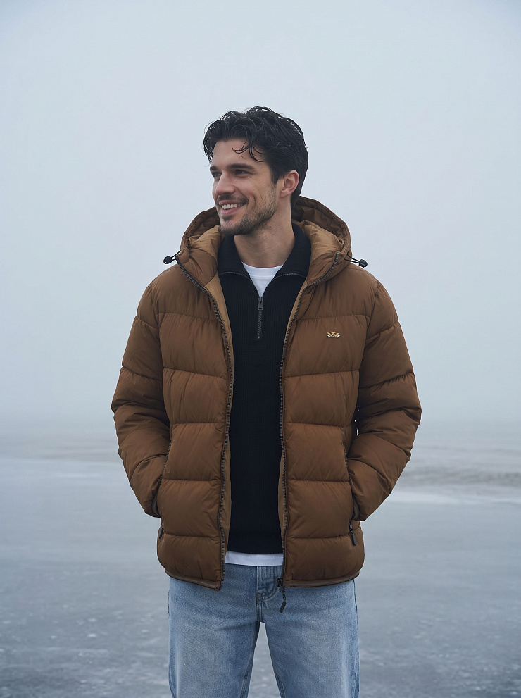 Куртка мужская зимняя GRIZMAN, коричневая, модель 73160