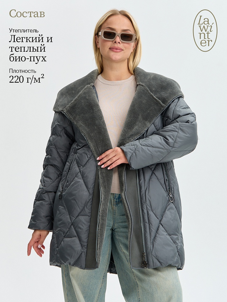Куртка женская зимняя LAWINTER, олива, модель 84131
