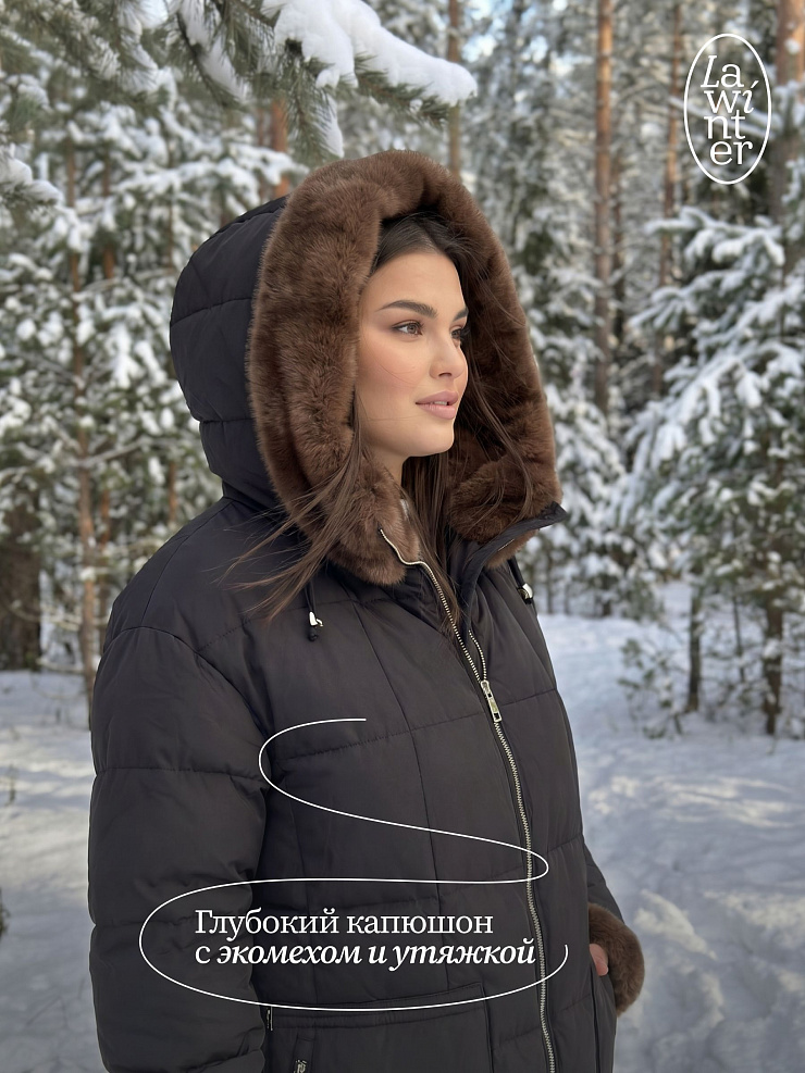 Куртка женская зимняя LAWINTER, черная, модель 85883
