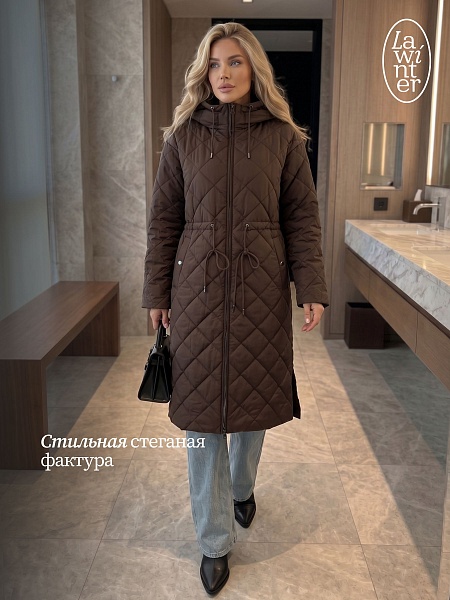Куртка женская демисезонная LAWINTER, коричневая, модель 85355