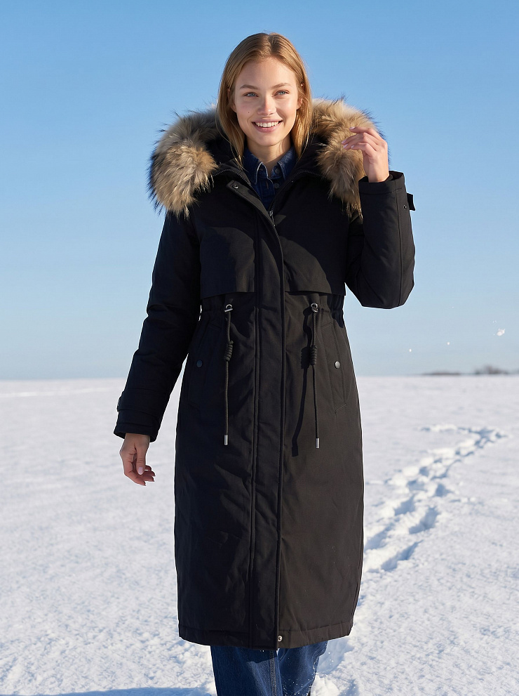 Парка женская зимняя LAWINTER, черная, модель 83726