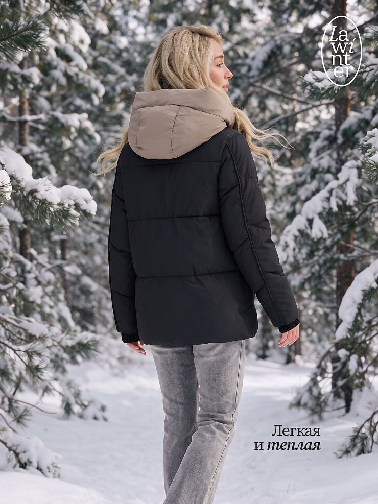 Куртка женская зимняя LAWINTER, черная, модель 86538
