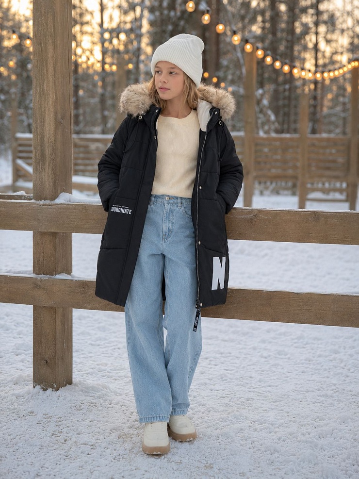 Куртка для девочки зимняя BRITT, черная, модель 63832