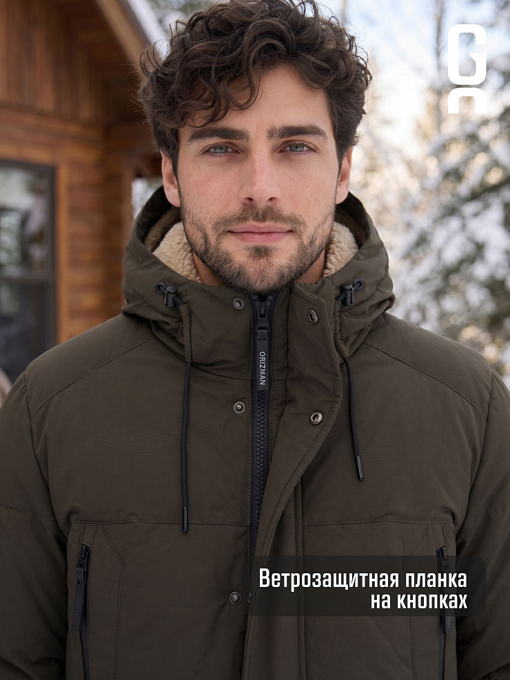 Пуховик мужской зимний GRIZMAN, хаки, модель 75192