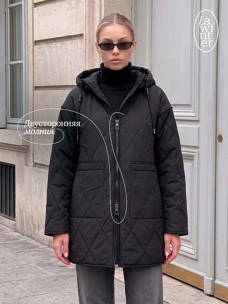 Куртка женская демисезонная LAWINTER, черная, модель 85388