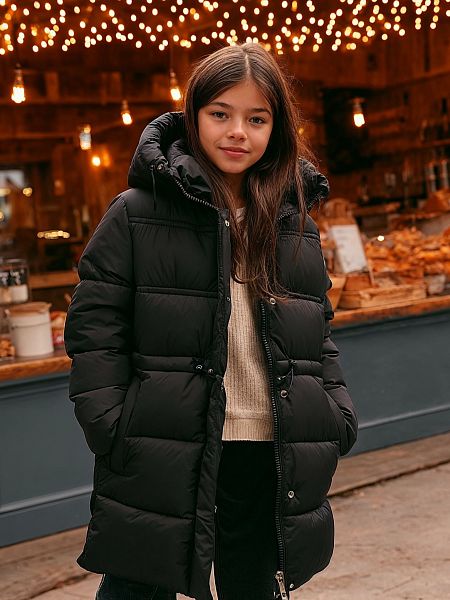 Куртка для девочки зимняя BRITT, черная, модель 65394