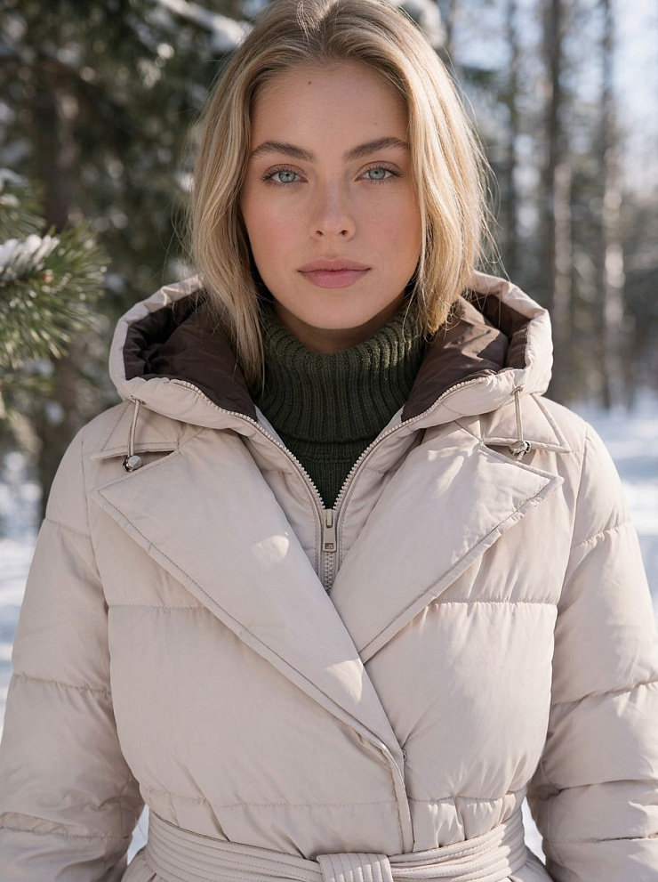 Куртка женская зимняя LAWINTER, молочная, модель 86838