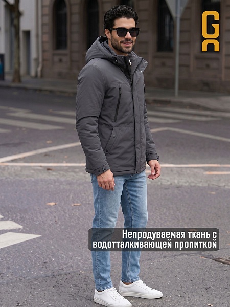 Куртка мужская демисезонная GRIZMAN, темно-серая, модель 74786