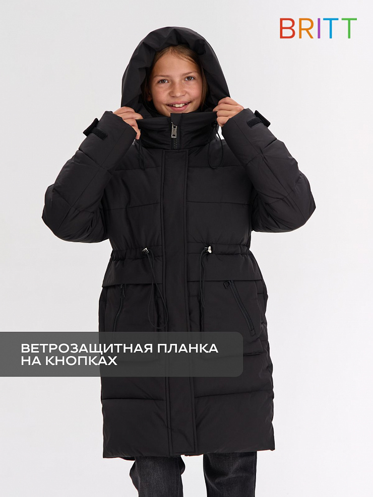 Куртка для девочки зимняя BRITT, черная, модель 65640