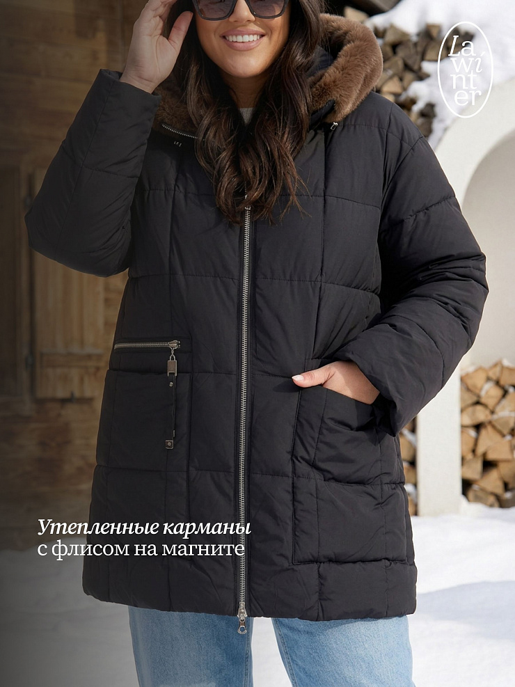 Куртка женская зимняя LAWINTER, черная, модель 85136