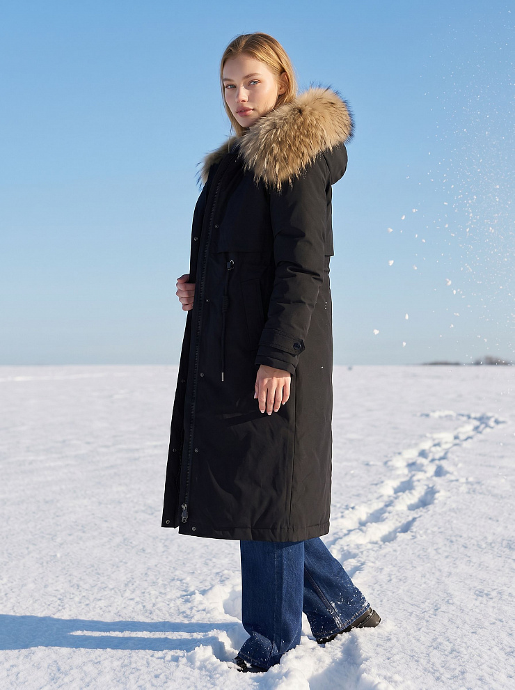 Парка женская зимняя LAWINTER, черная, модель 83726