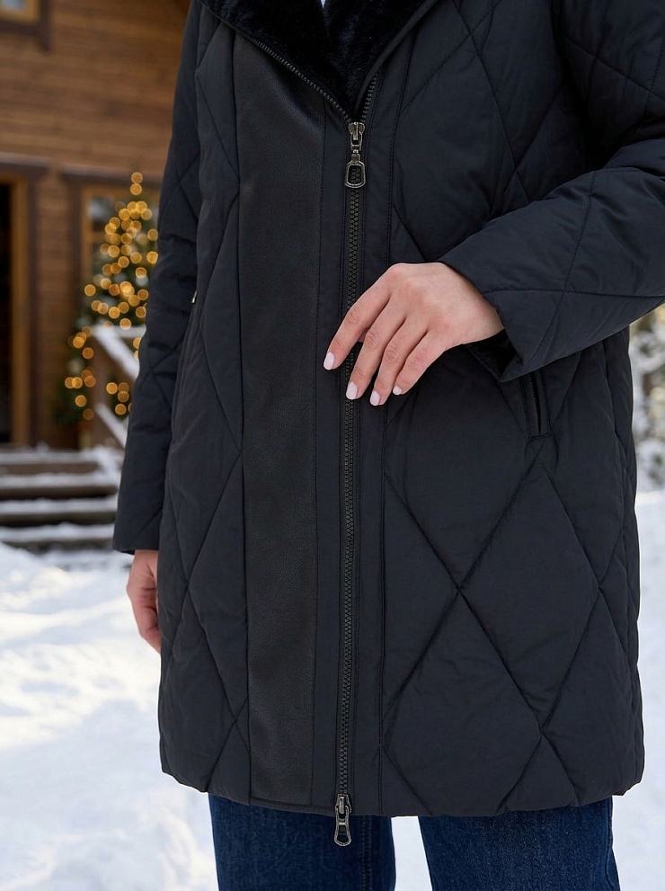 Куртка женская зимняя LAWINTER, черная, модель 84131