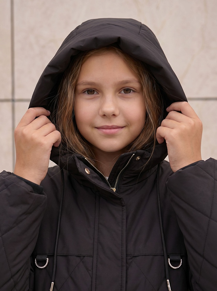 Куртка для девочки демисезонная BRITT, черная, модель 63239