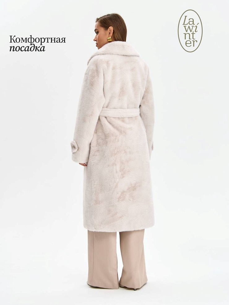 Шуба женская зимняя LAWINTER, молочная, модель 53576
