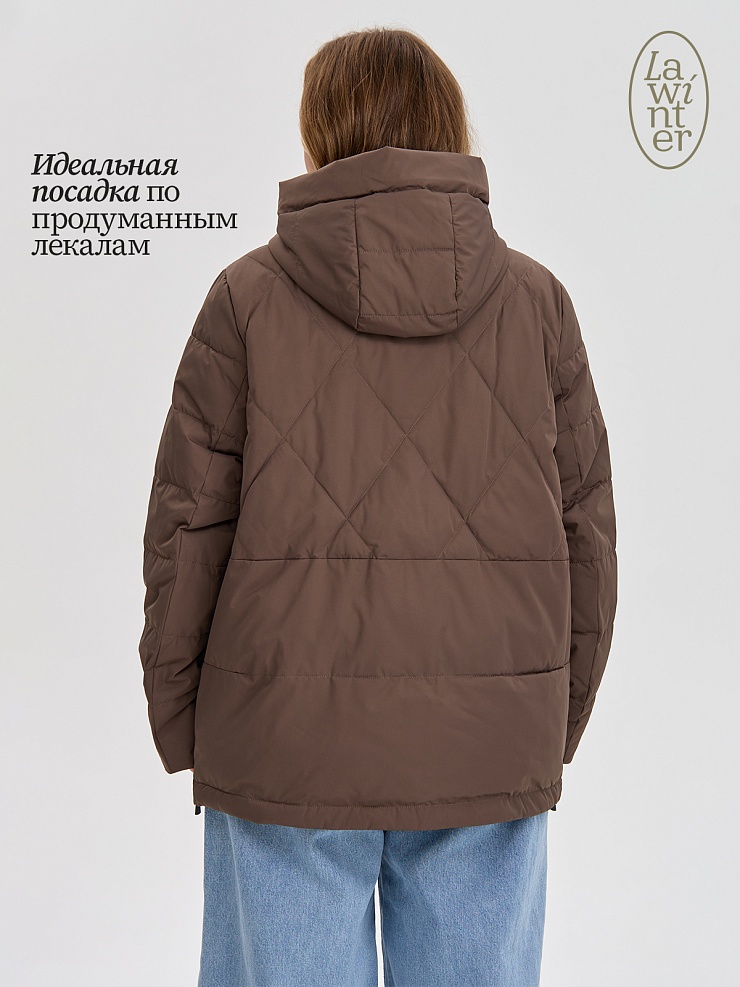 Куртка женская демисезонная LAWINTER, коричневая, модель 84623