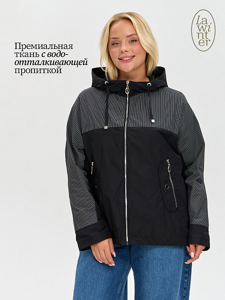Куртка женская осенняя LAWINTER, черная, модель 84704