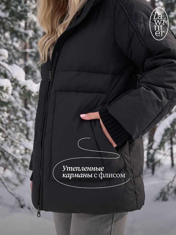 Куртка женская зимняя LAWINTER, черная, модель 86538