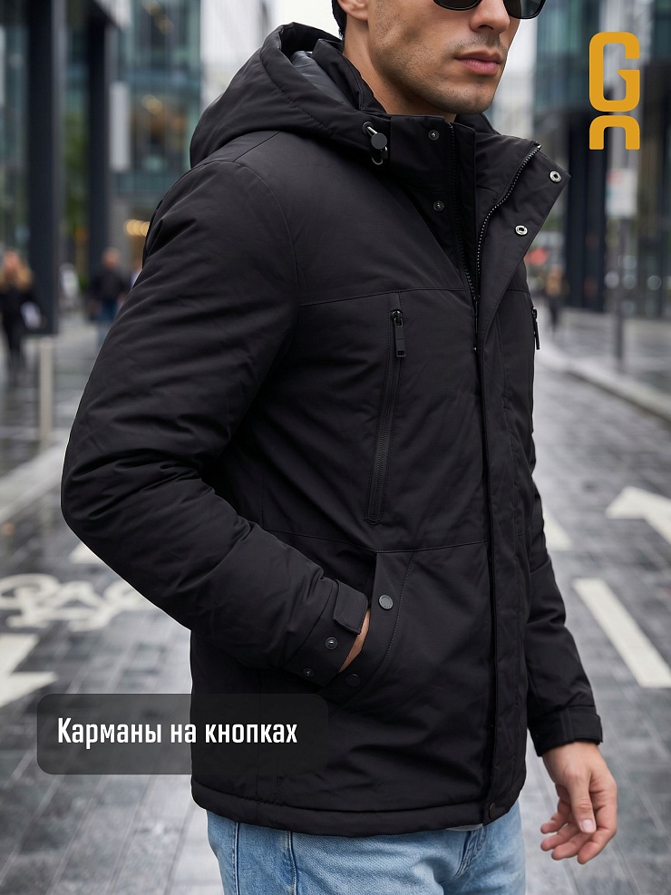 Куртка мужская демисезонная GRIZMAN, черная, модель 74786