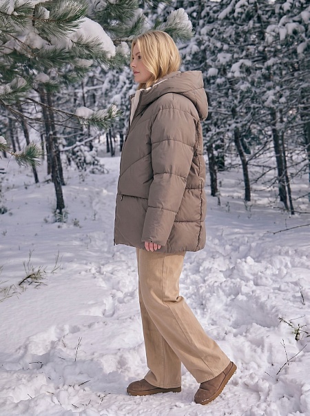 Куртка женская зимняя LAWINTER, кофе, модель 86233