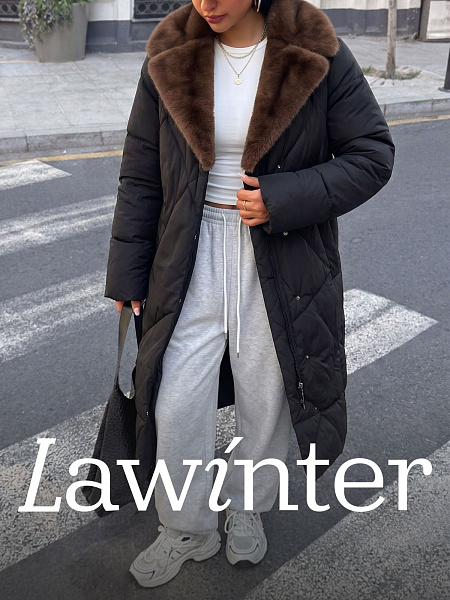 Пуховик женский зимний LAWINTER, черный, модель 85956