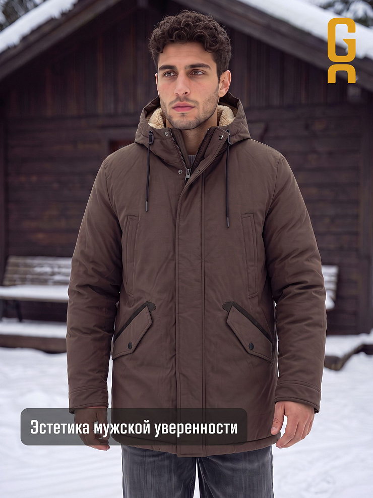 Парка мужская зимняя GRIZMAN, коричневая, модель 75880