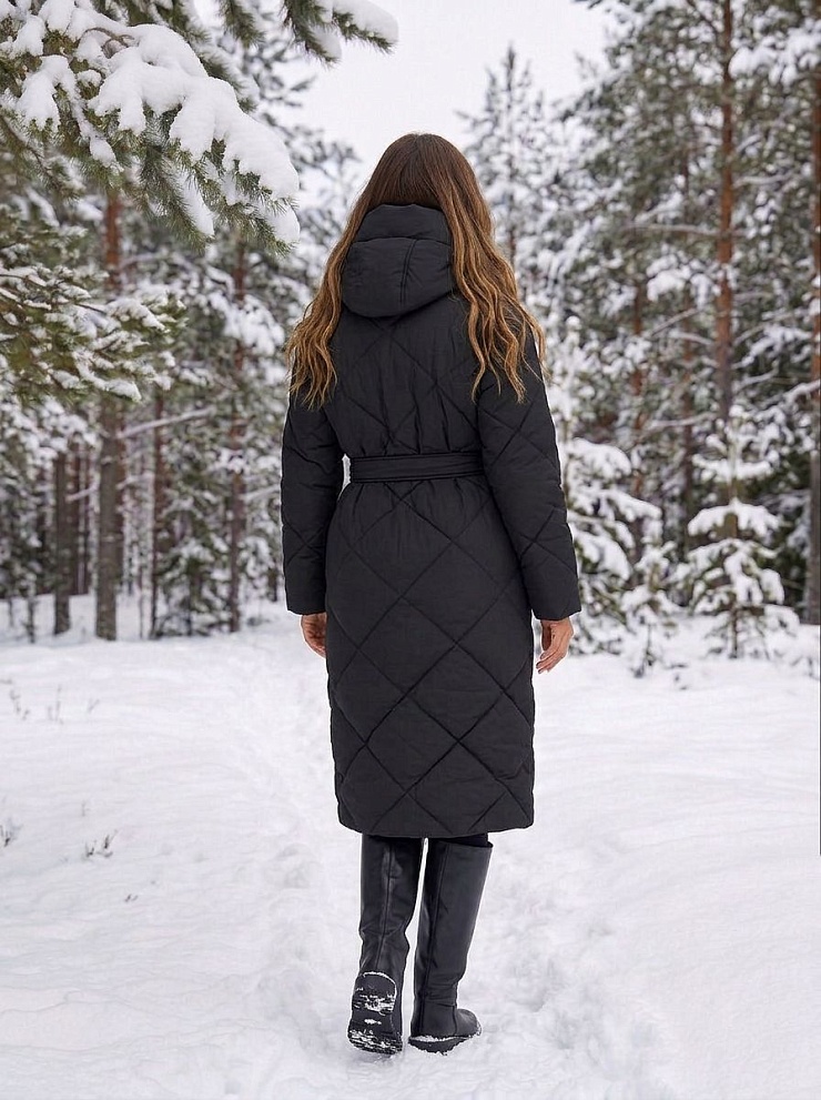 Пуховик женский зимний LAWINTER, черный, модель 85385