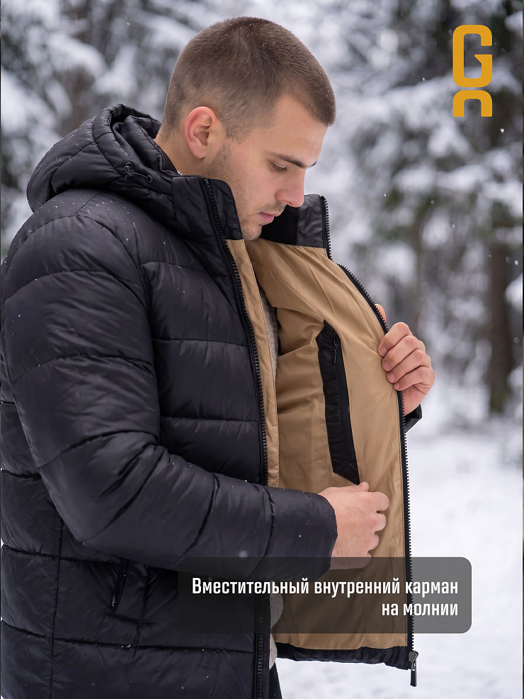Куртка мужская зимняя GRIZMAN, черная, модель 73550