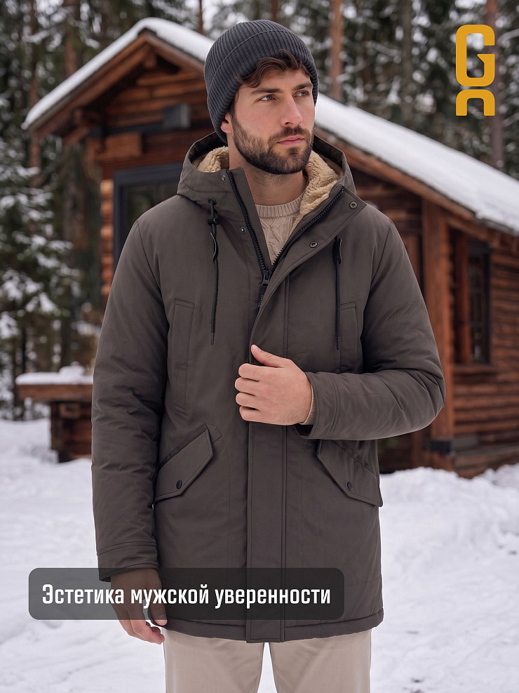 Парка мужская зимняя GRIZMAN, темно-серая, модель 75880