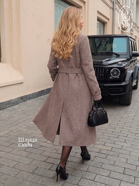 Пальто женское осеннее LAWINTER, капучино, модель 8573