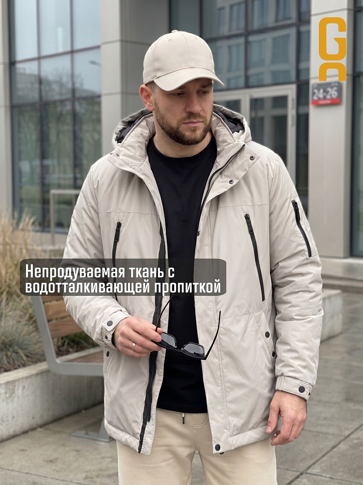 Куртка мужская демисезонная GRIZMAN, серо-бежевая, модель 74786