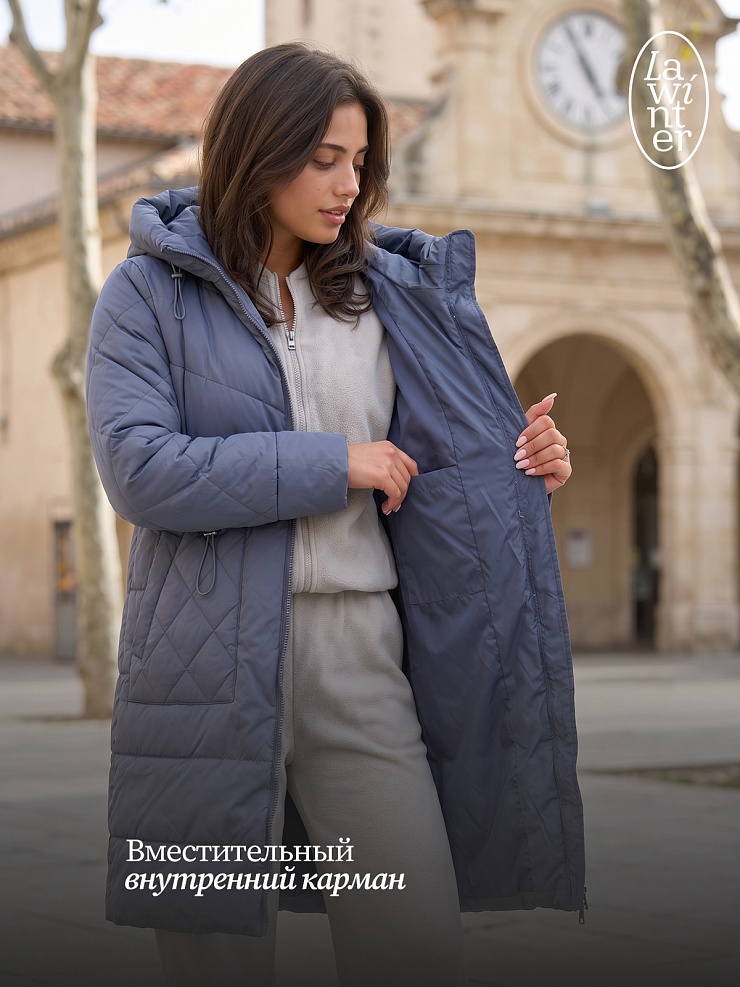 Пальто женское демисезонное LAWINTER, джинсовое, модель 84844