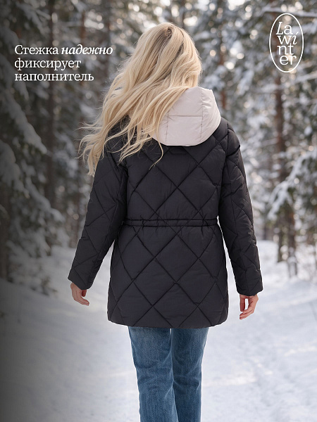 Куртка женская зимняя LAWINTER, коричневая, модель 86675