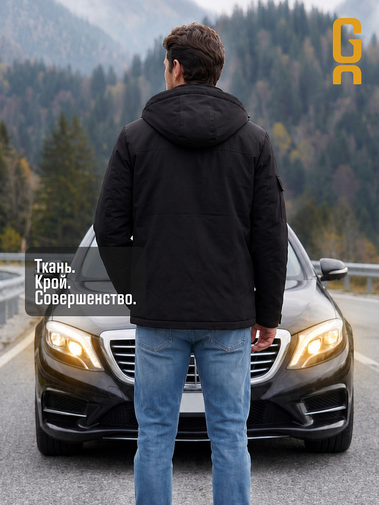 Куртка мужская демисезонная GRIZMAN, черная, модель 74919