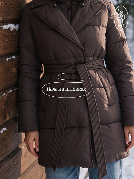 Куртка женская зимняя LAWINTER, коричневая, модель 86838