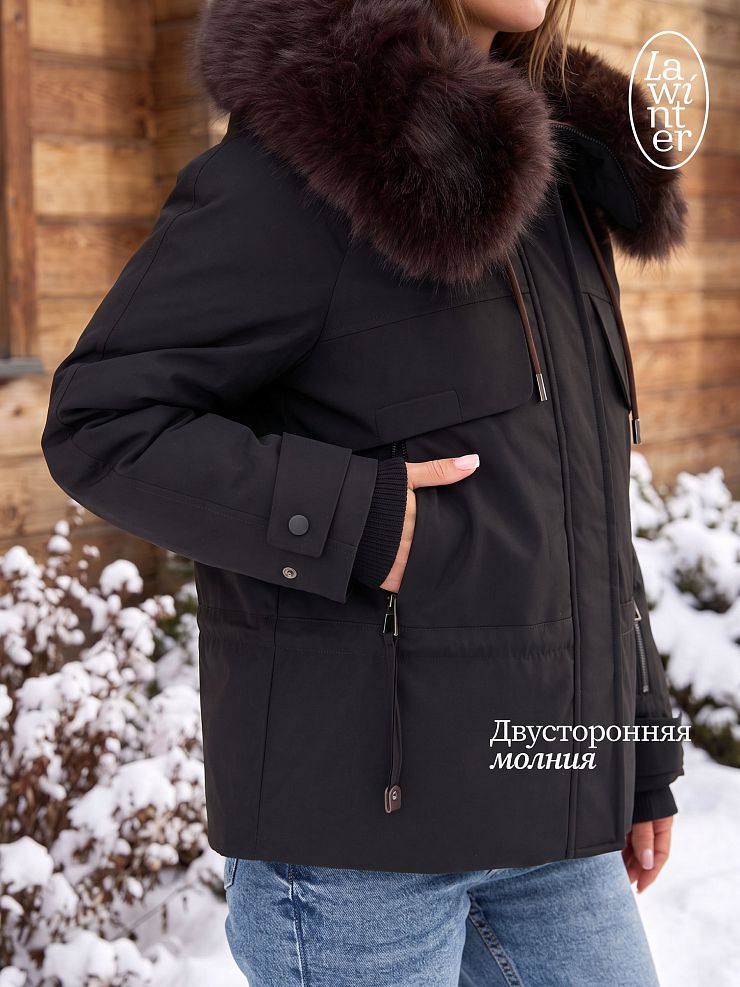 Куртка женская зимняя LAWINTER, черная, модель 86261