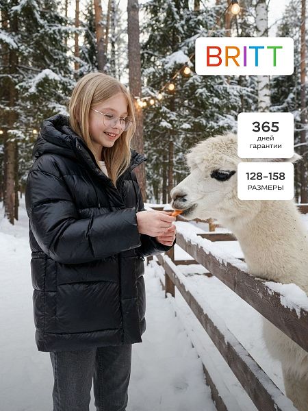 Куртка для девочки зимняя BRITT, черная, модель 66858