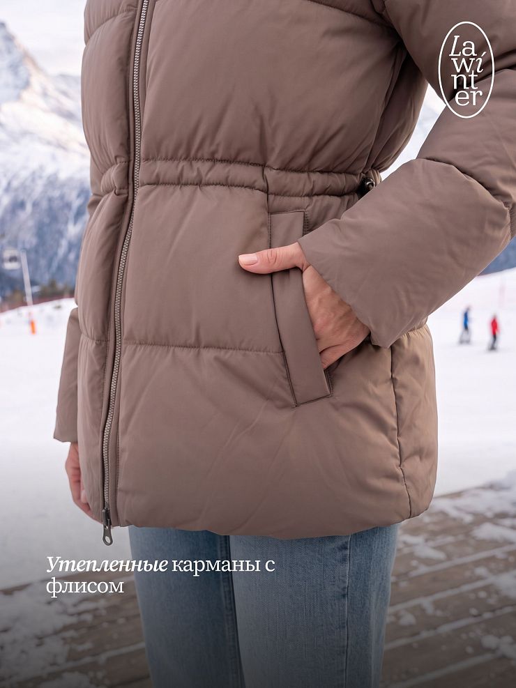 Куртка женская зимняя LAWINTER, капучино, модель 86659